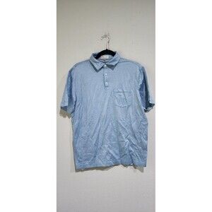 Peter Millar Crown Cool Cotton Linen Blend Light Blue Golf Polo Men Size M